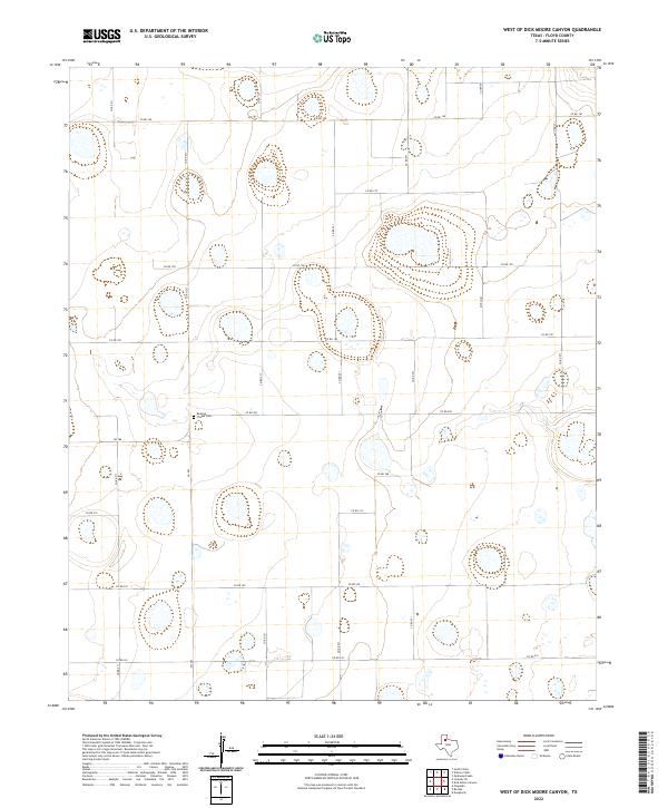 West of Dick Moore Canyon, TX — USGS 7.5-minute topo (2022)