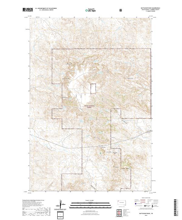 Battleship Rock, SD — USGS 7.5-minute topo (2021)