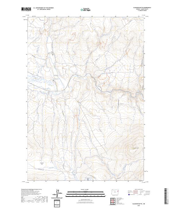Glasgow Butte, OR — USGS 7.5-minute topo (2023)