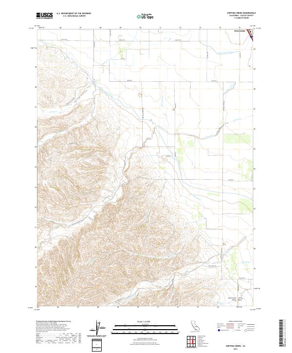 Cortina Creek, CA — USGS 7.5-minute topo (2021)