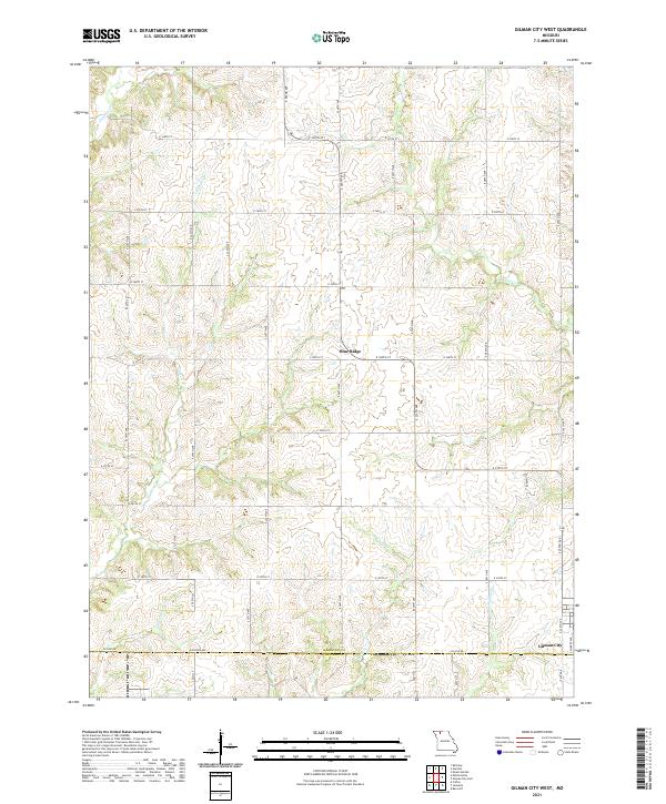 Gilman City West, MO — USGS 7.5-minute topo (2021)