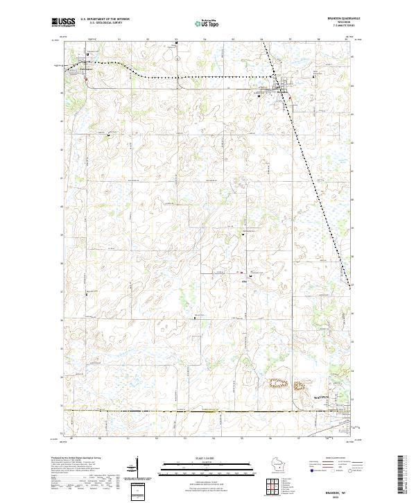 Brandon, WI — USGS 7.5-minute topo (2022)