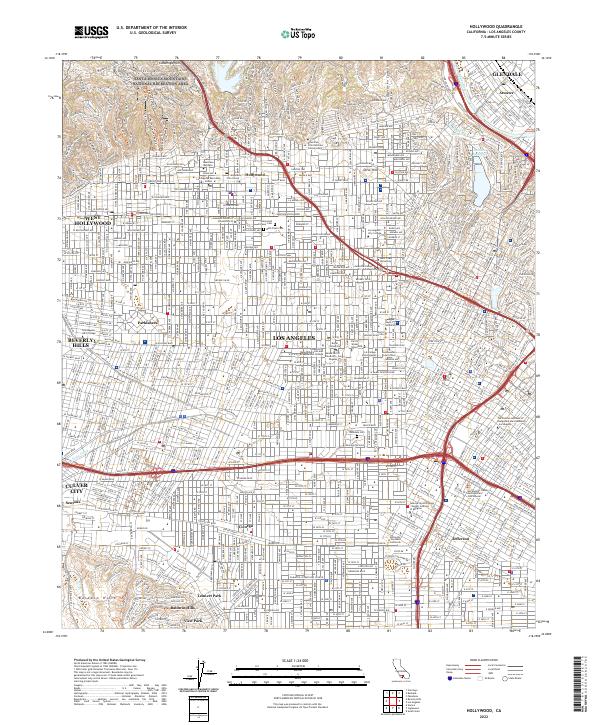 Hollywood, CA — USGS 7.5-minute topo (2022)