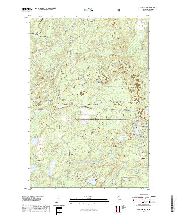 Long Lake NE, WI-MI — USGS 7.5-minute topo (2022)