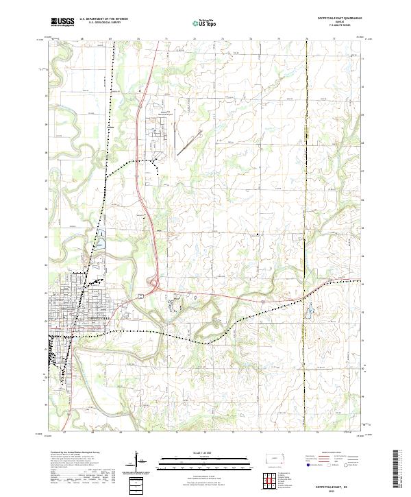Coffeyville East, KS — USGS 7.5-minute topo (2022)