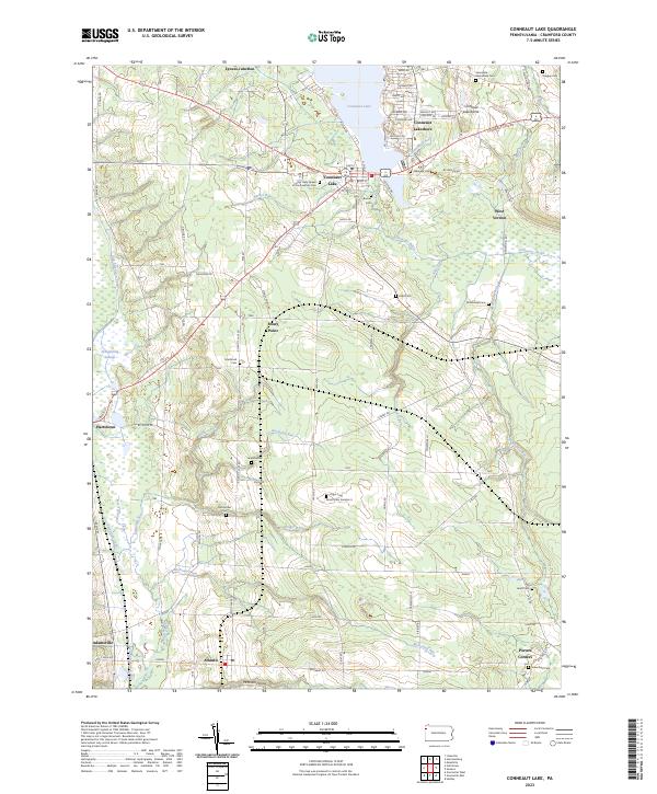 Conneaut Lake, PA — USGS 7.5-minute topo (2023)