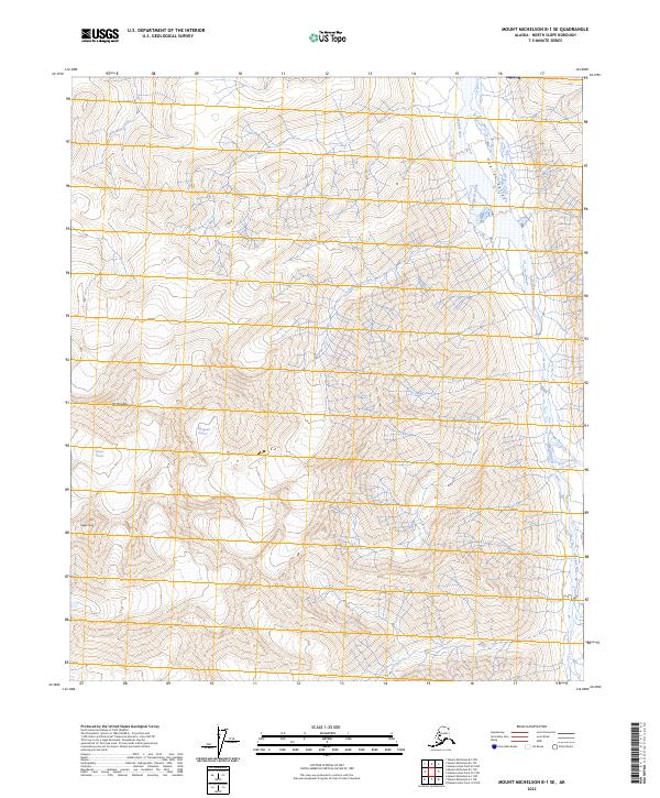Mount Michelson B-1 SE, AK — USGS 7.5-minute topo (2023)