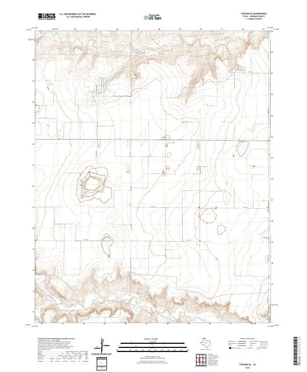 Stevens SE, TX — USGS 7.5-minute topo (2022)