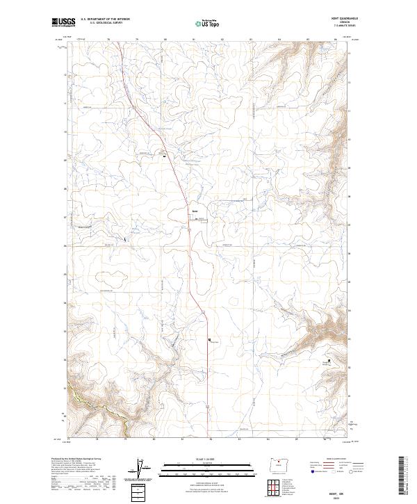 Kent, OR — USGS 7.5-minute topo (2023)