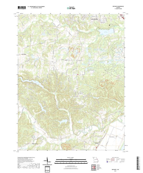 Defiance, MO — USGS 7.5-minute topo (2021)
