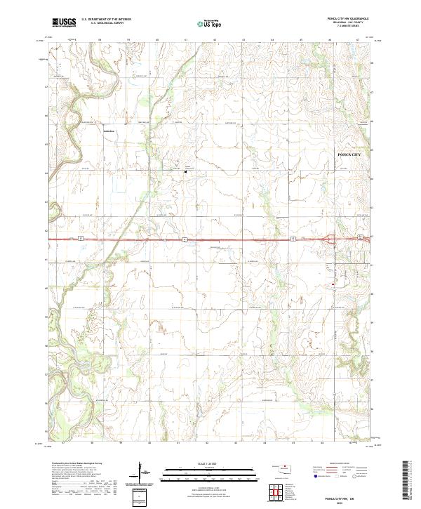 Ponca City NW, OK — USGS 7.5-minute topo (2022)