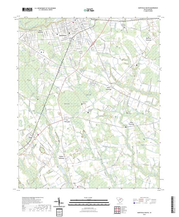 Hartsville South, SC — USGS 7.5-minute topo (2024)