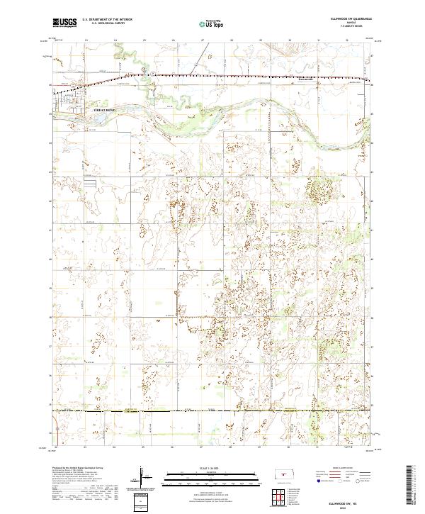 Ellinwood SW, KS — USGS 7.5-minute topo (2022)