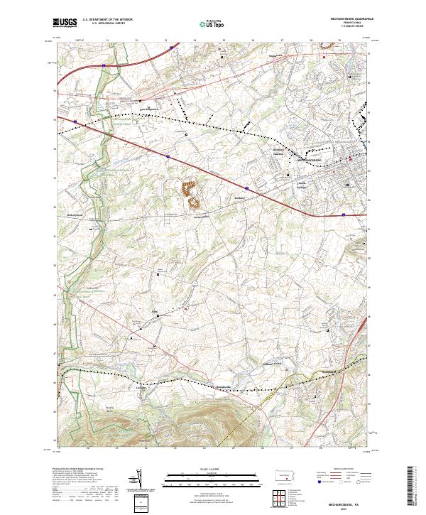 Mechanicsburg, PA — USGS 7.5-minute topo (2023)