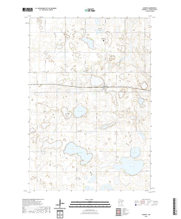 Alberta, MN — USGS 7.5-minute topo (2022)