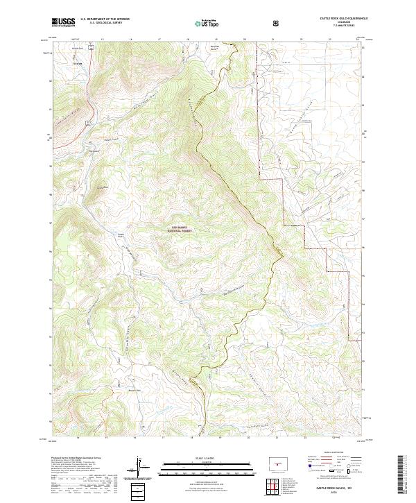 Castle Rock Gulch, CO — USGS 7.5-minute topo (2022)