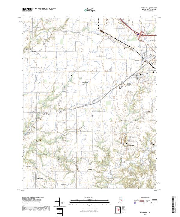 Forest Hill, IN — USGS 7.5-minute topo (2022)