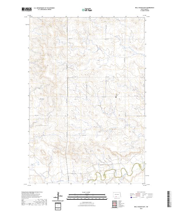 Bell Coulee East, ND — USGS 7.5-minute topo (2024)