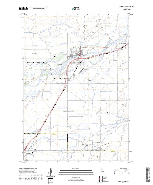 Saint Anthony, ID — USGS 7.5-minute topo (2024)