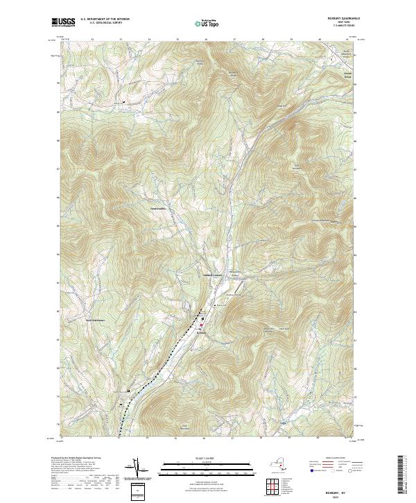 Roxbury, NY — USGS 7.5-minute topo (2023)