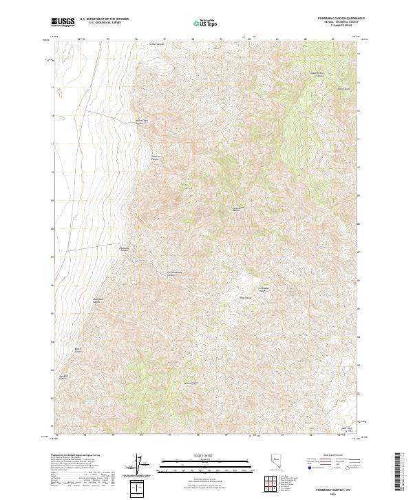 Fondaway Canyon, NV — USGS 7.5-minute topo (2021)