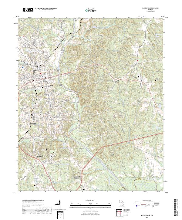Milledgeville, GA — USGS 7.5-minute topo (2024)
