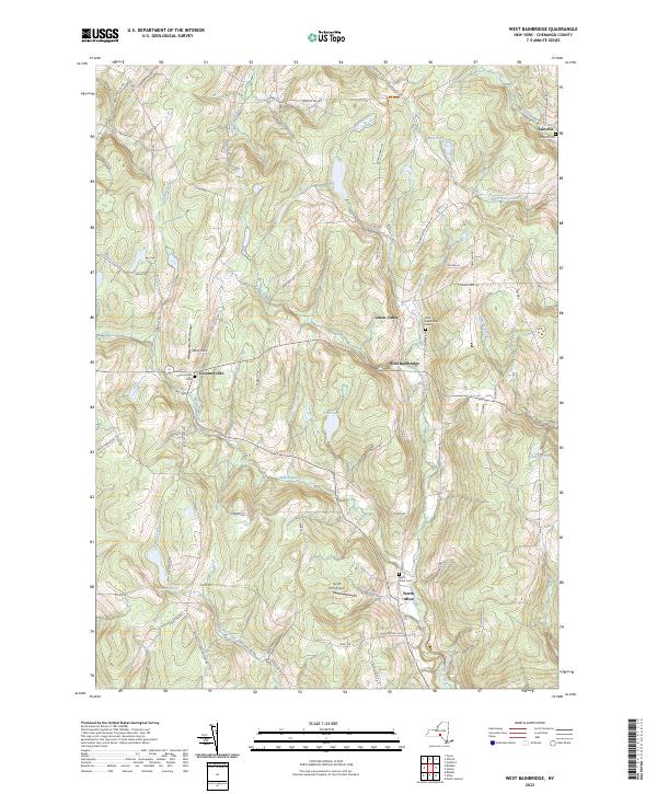 West Bainbridge, NY — USGS 7.5-minute topo (2023)