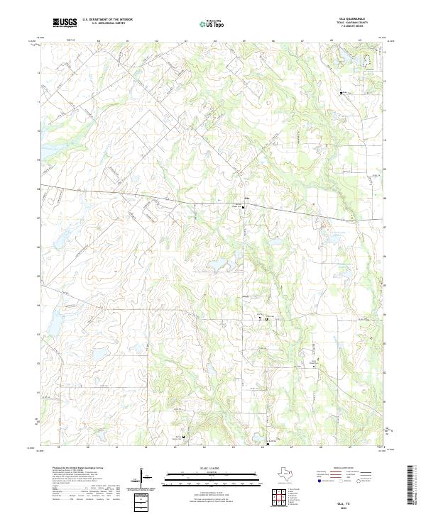Ola, TX — USGS 7.5-minute topo (2022)