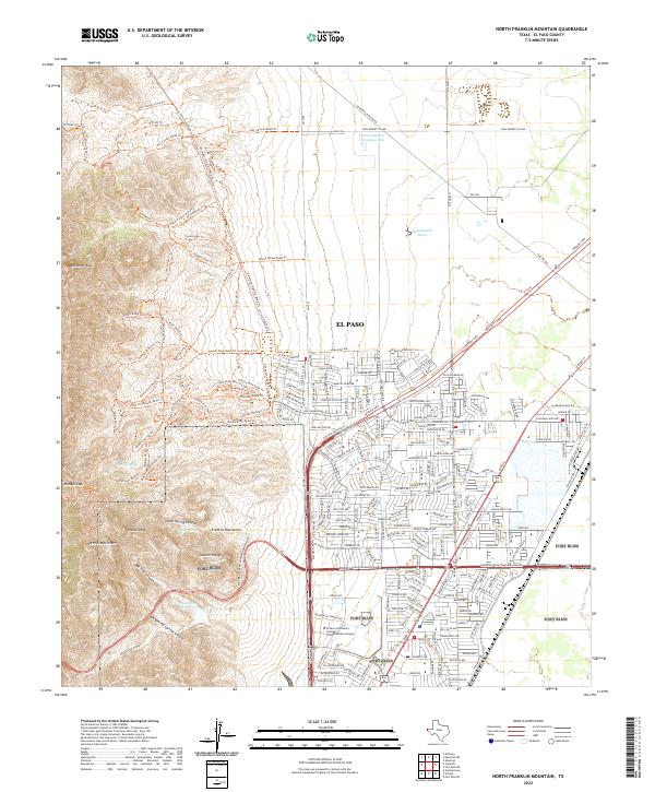 North Franklin Mountain, TX — USGS 7.5-minute topo (2022)