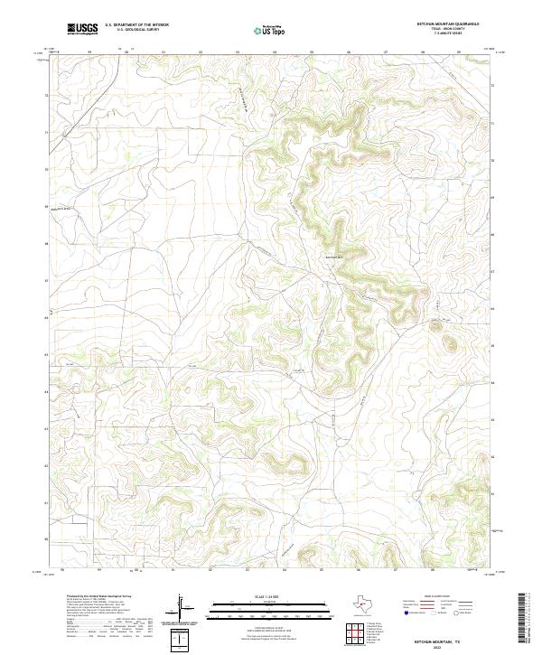 Ketchum Mountain, TX — USGS 7.5-minute topo (2022)