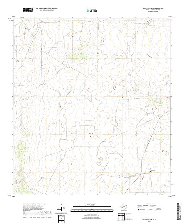 Armstrong Ranch, TX — USGS 7.5-minute topo (2022)