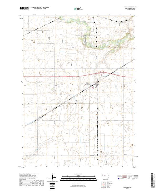 Moorland, IA — USGS 7.5-minute topo (2022)