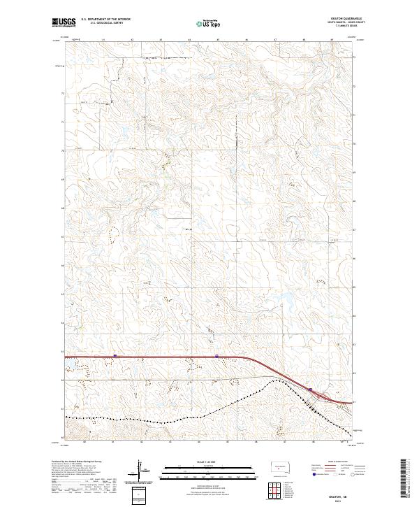 Okaton, SD — USGS 7.5-minute topo (2021)