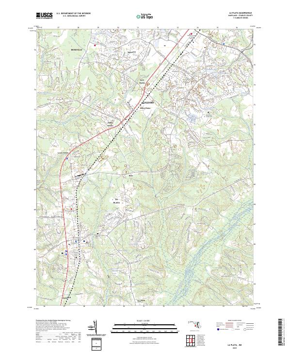 La Plata, MD — USGS 7.5-minute topo (2023)
