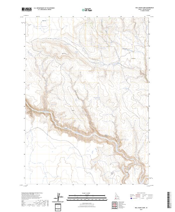 Bull Basin Camp, ID — USGS 7.5-minute topo (2023)