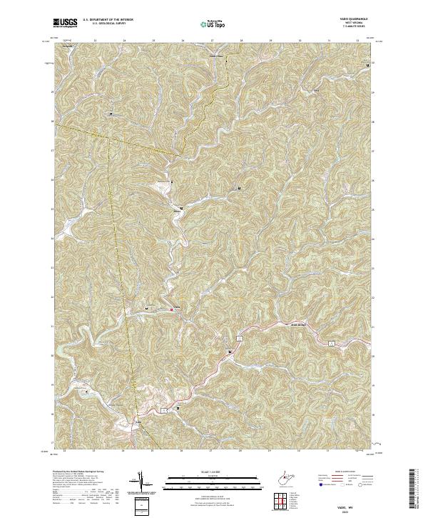 Vadis, WV — USGS 7.5-minute topo (2023)