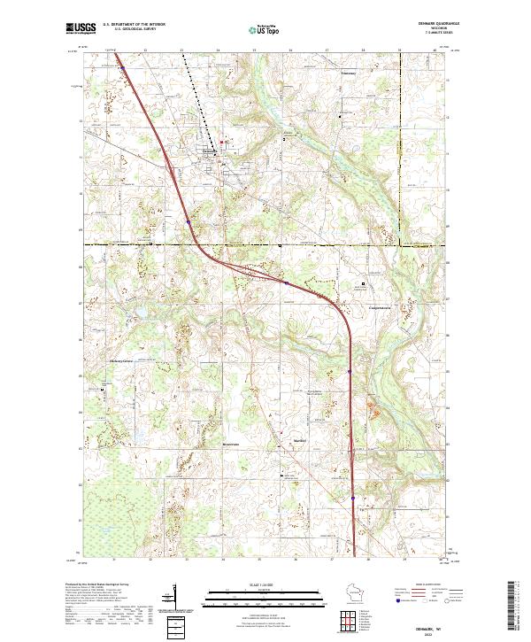 Denmark, WI — USGS 7.5-minute topo (2022)