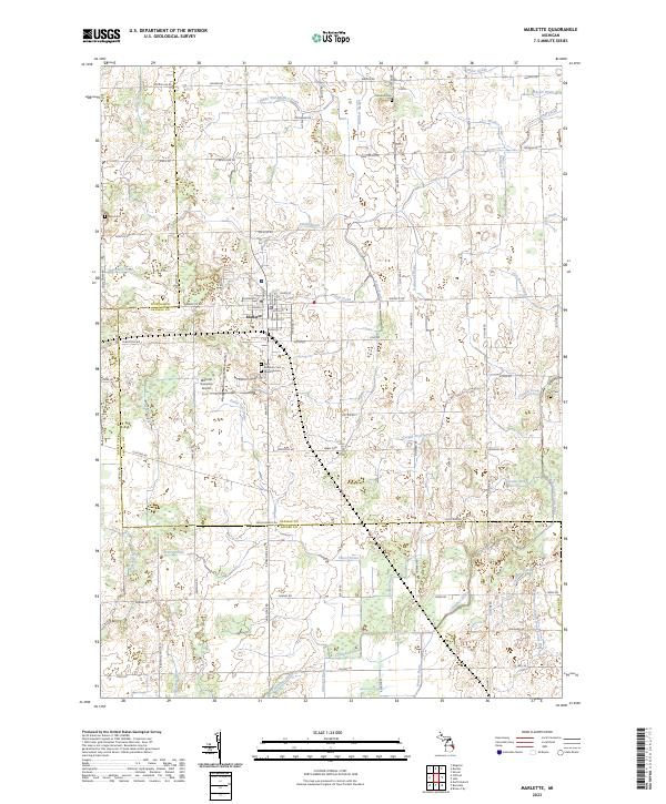 Marlette, MI — USGS 7.5-minute topo (2023)