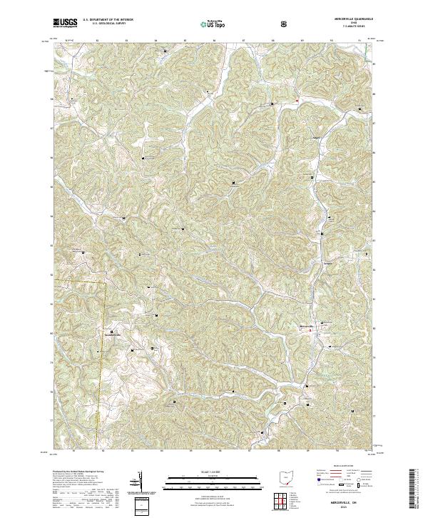 Mercerville, OH — USGS 7.5-minute topo (2023)