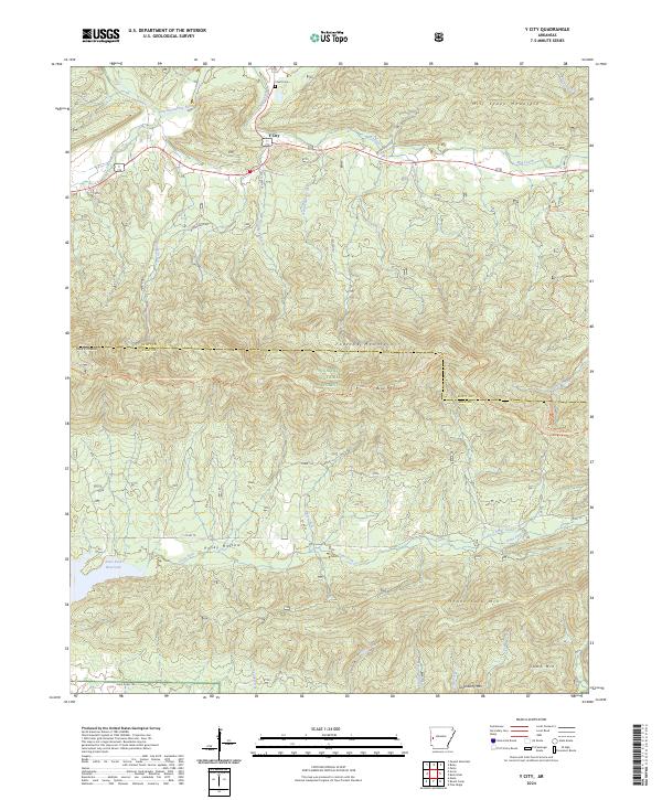 Y City, AR — USGS 7.5-minute topo (2024)