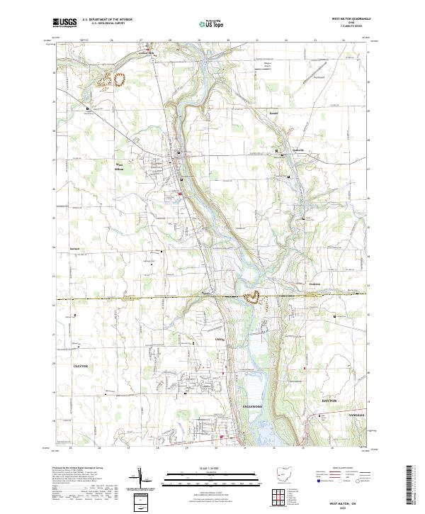 West Milton, OH — USGS 7.5-minute topo (2023)