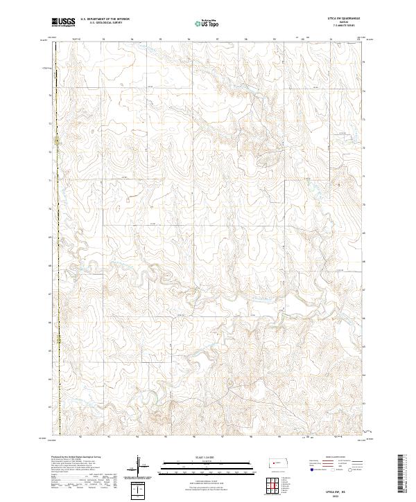 Utica SW, KS — USGS 7.5-minute topo (2022)