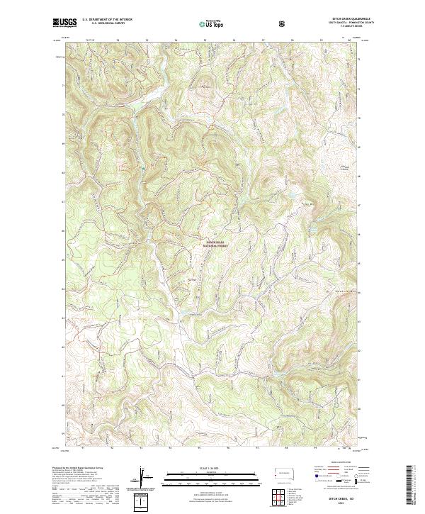 Ditch Creek, SD — USGS 7.5-minute topo (2021)
