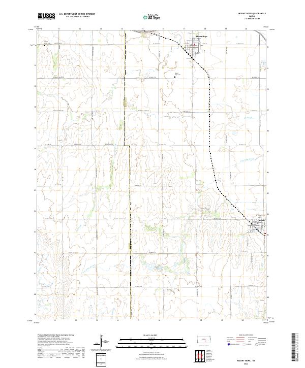 Mount Hope, KS — USGS 7.5-minute topo (2022)