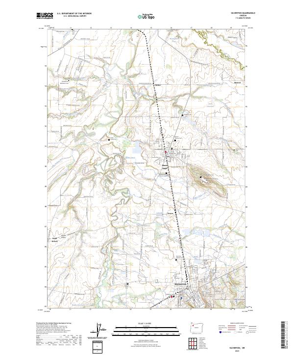 Silverton, OR — USGS 7.5-minute topo (2023)