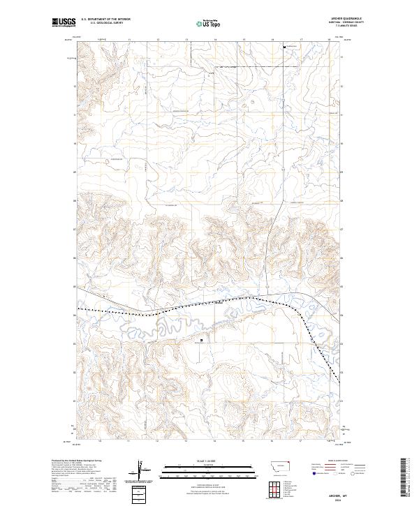 Archer, MT — USGS 7.5-minute topo (2024)