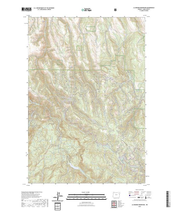 La Grande Reservoir, OR — USGS 7.5-minute topo (2023)