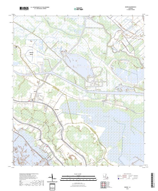 Bourg, LA — USGS 7.5-minute topo (2024)