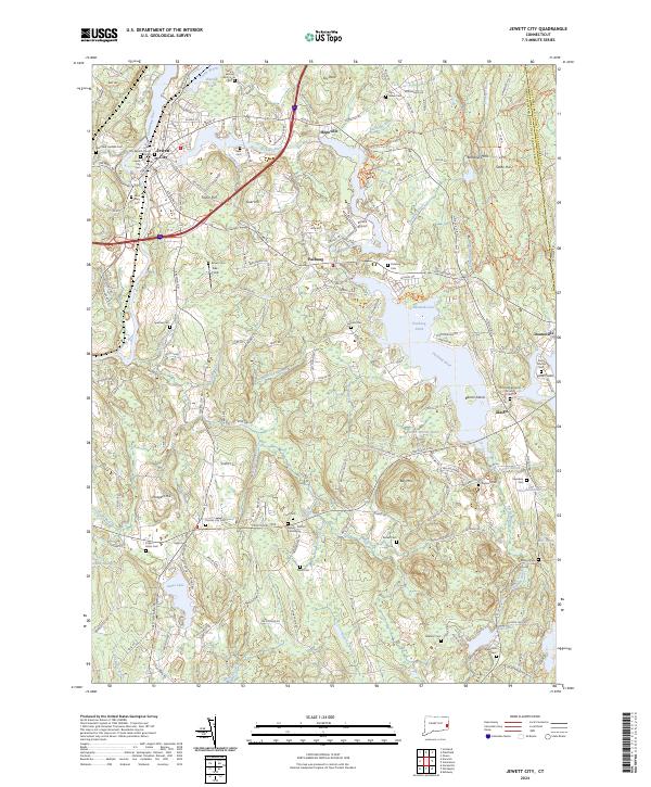 Jewett City, CT — USGS 7.5-minute topo (2024)