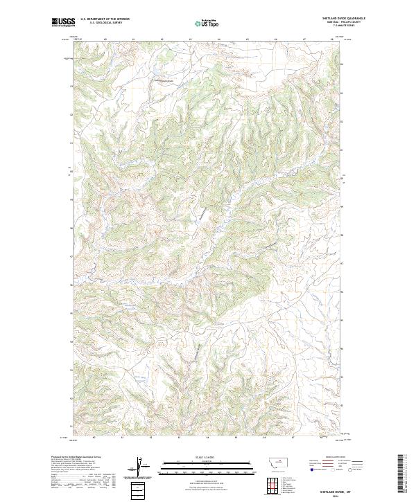 Shetland Divide, MT — USGS 7.5-minute topo (2024)